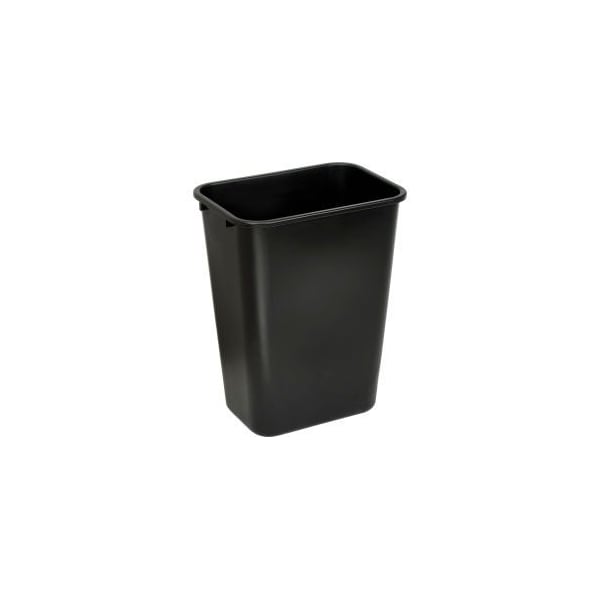 Global Equipment 41-1/4 Qt. Plastic Wastebasket - Black 4114BK - main